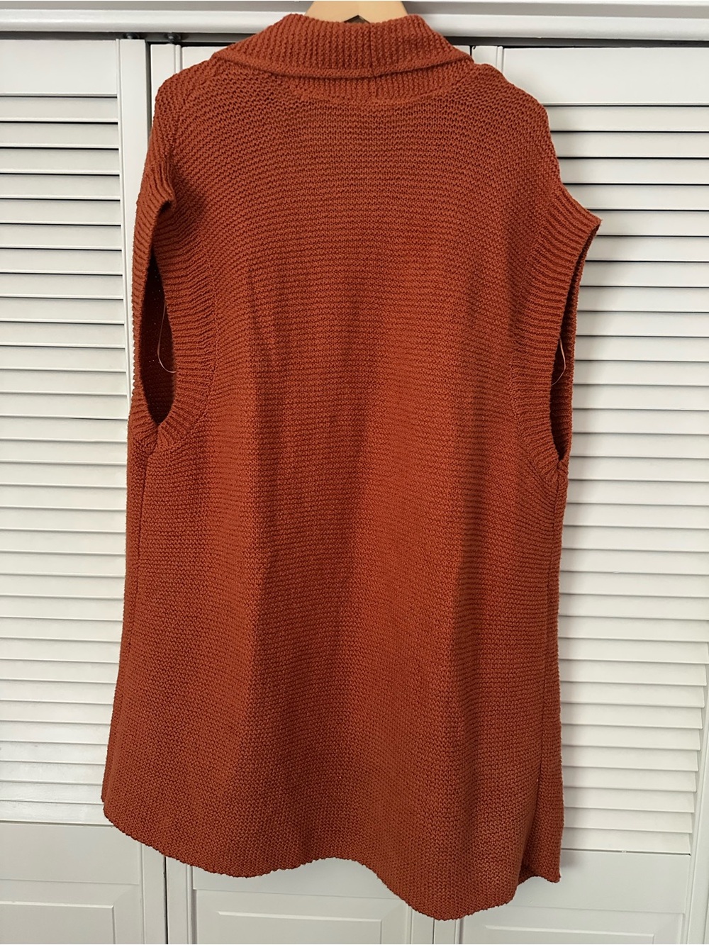 J. Jill Open-Front Knit Vest - Rust Orange NWT - Picture 3 of 8